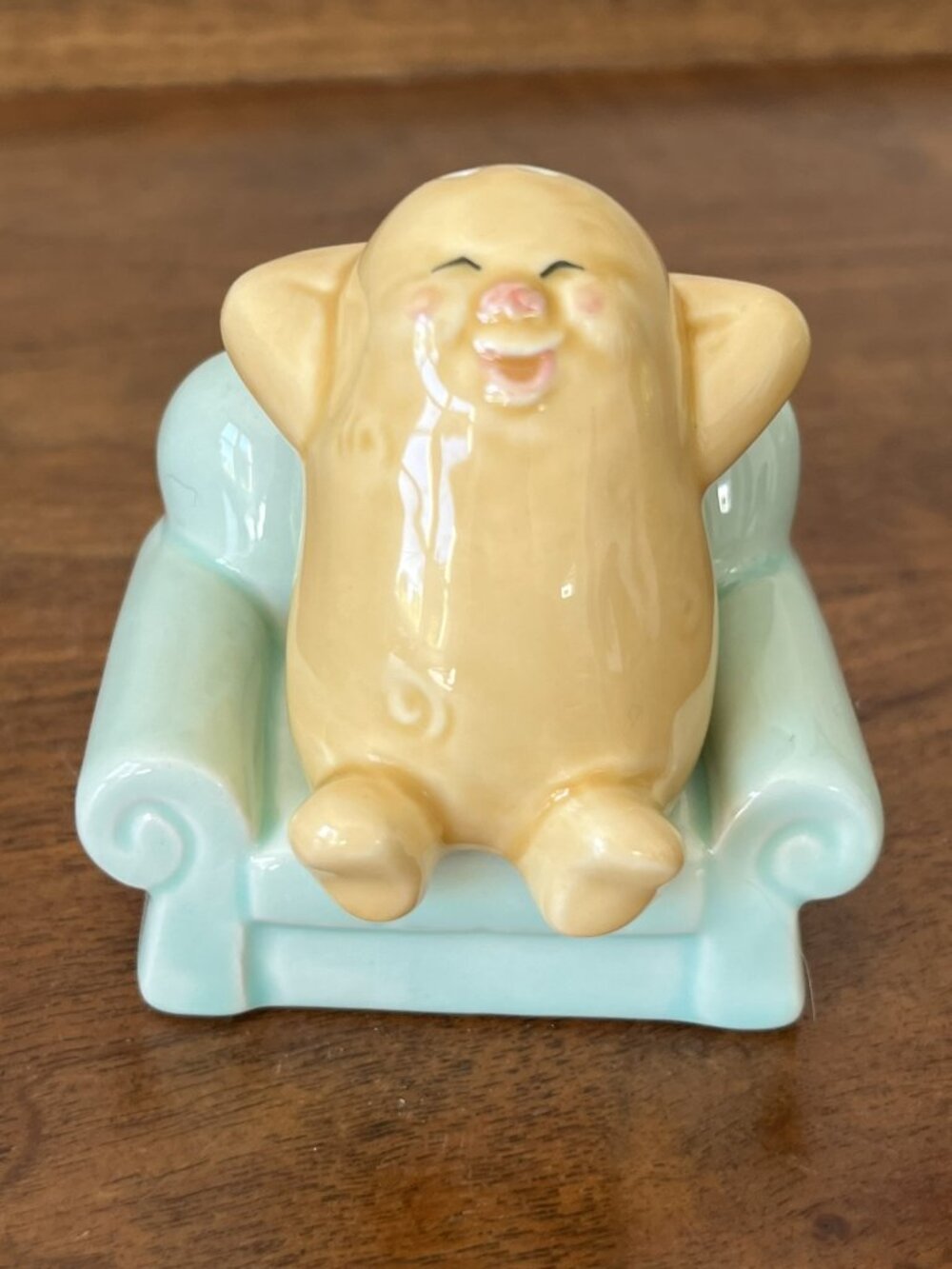 Vintage Couch Potato Salt and Pepper Shaker Set Human Bean Ceramic Humor Gift